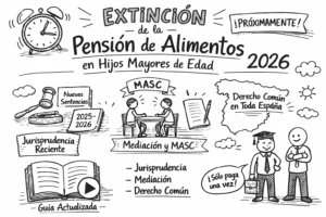 extinción pensión alimentos mayores de edad