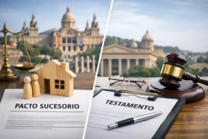diferencia entre pacto sucesorio y testamento en Catalunya