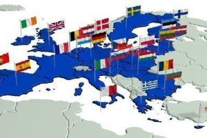 Europäische Union mit Landesflaggen 1