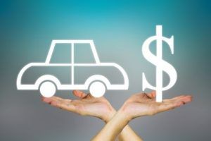 Business concept of auto on dark background.