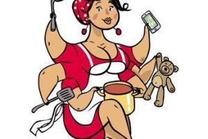 Funny Housewife vector illustration isolated background