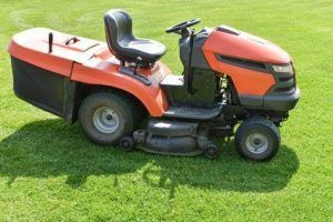 lawn mower on the field